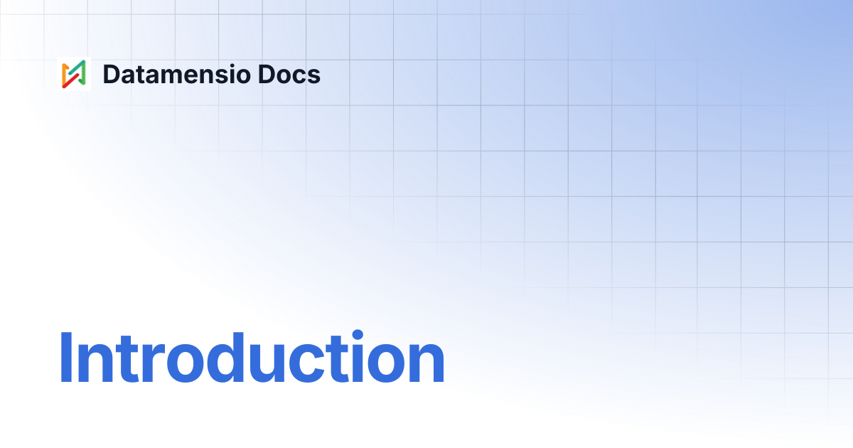 Introduction | Datamensio Docs